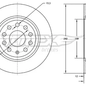 Premium Tarcza hamulcowa TOMEX BRAKES TX 71-37