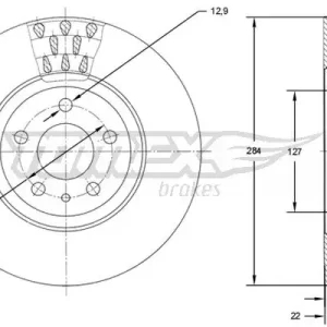 Taniej Tarcza hamulcowa TOMEX BRAKES TX 71-39