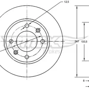 Szybka dostawa Tarcza hamulcowa TOMEX BRAKES TX 71-53