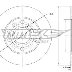 Łatwy zwrot Tarcza hamulcowa TOMEX BRAKES TX 71-71