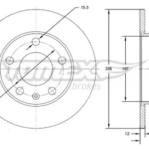 Ostatnie sztuki Tarcza hamulcowa TOMEX BRAKES TX 71-76