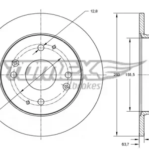 Ograniczona ilość Tarcza hamulcowa TOMEX BRAKES TX 71-85