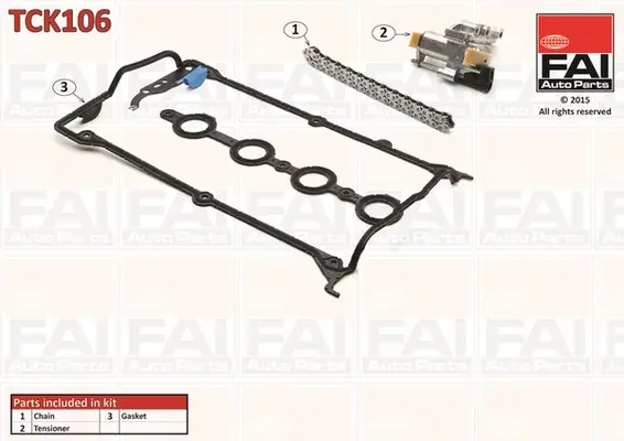 Zestaw łańcucha rozrządu FAI AUTOPARTS TCK106 Do wyczerpania zapasów