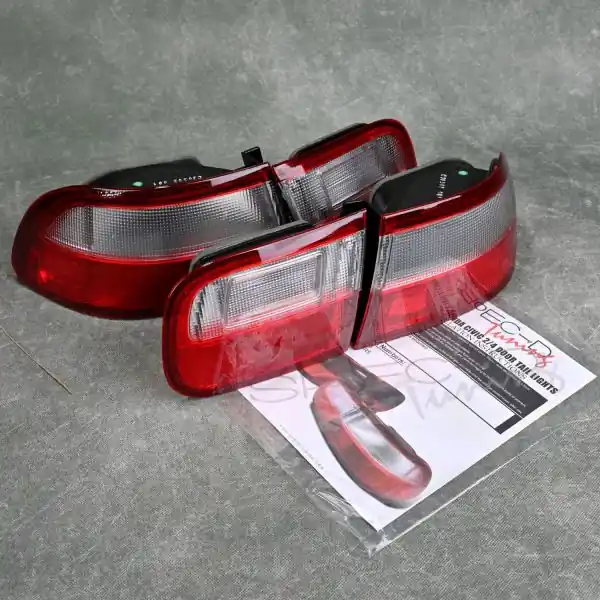 Lampy tylne Red White Civic 5gen 92-95 Coupe Sedan Szybka wysyłka